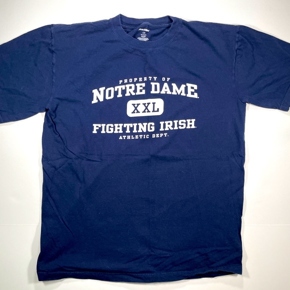 Notre Dame Fighting Irish Pro Edge Men’s Blue Short Sleeve T-Shirt - Size Large - Picture 1 of 4